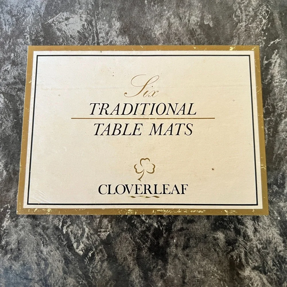 Vintage Cloverleaf Table Mats Set Olde Inns of England Cork Backed Placemats Set
